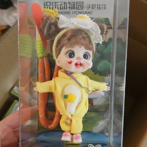Yellow Lemon Onesie Doll Phone Pendant
